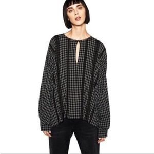Zara grey and black checkered top